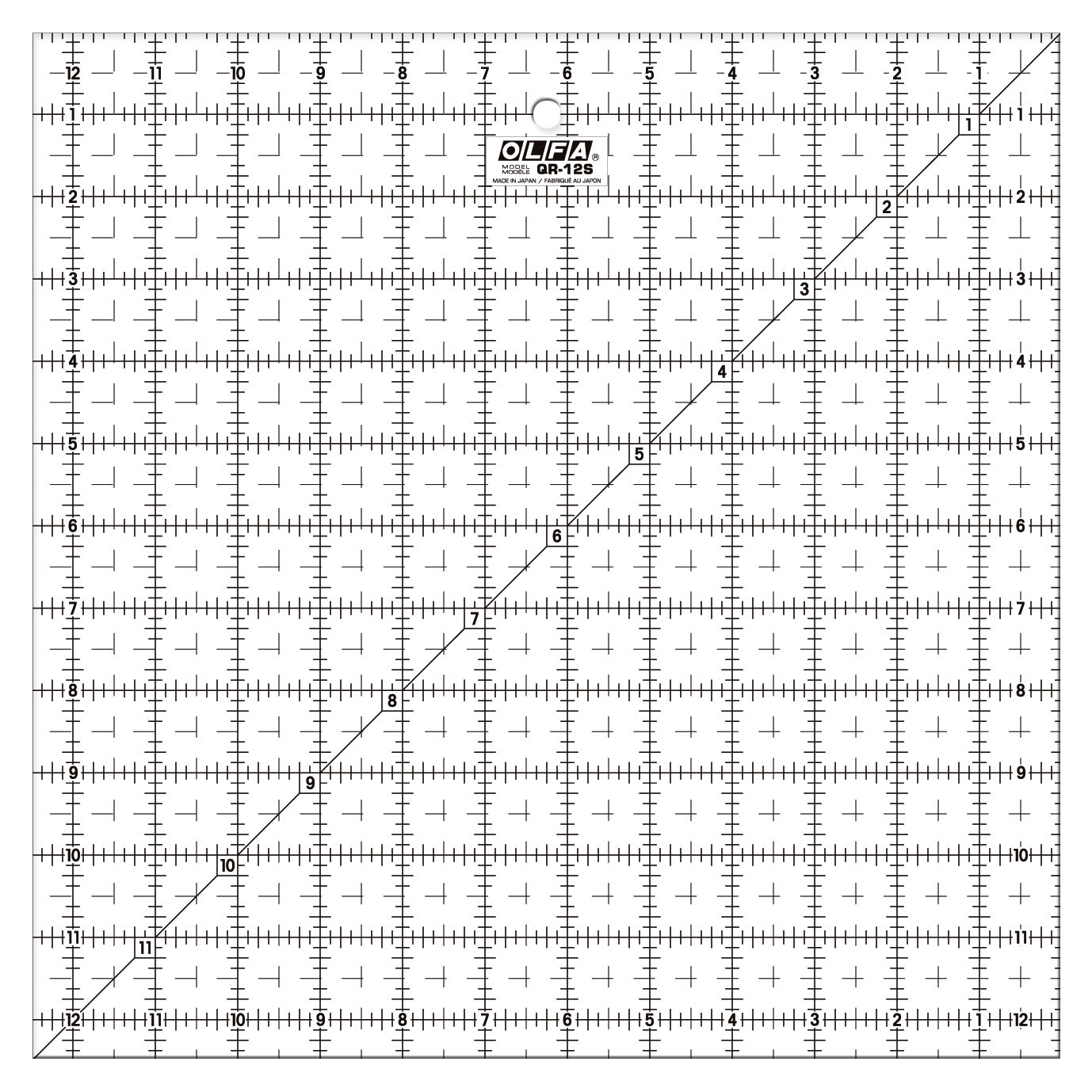 olfa-qr-12s-12-5-square-frosted-acrylic-quilting-ruler image 1