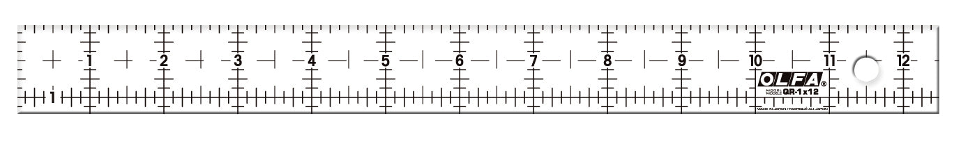 olfa-qr-1x12-1-x-12-frosted-acrylic-quilting-ruler image 1