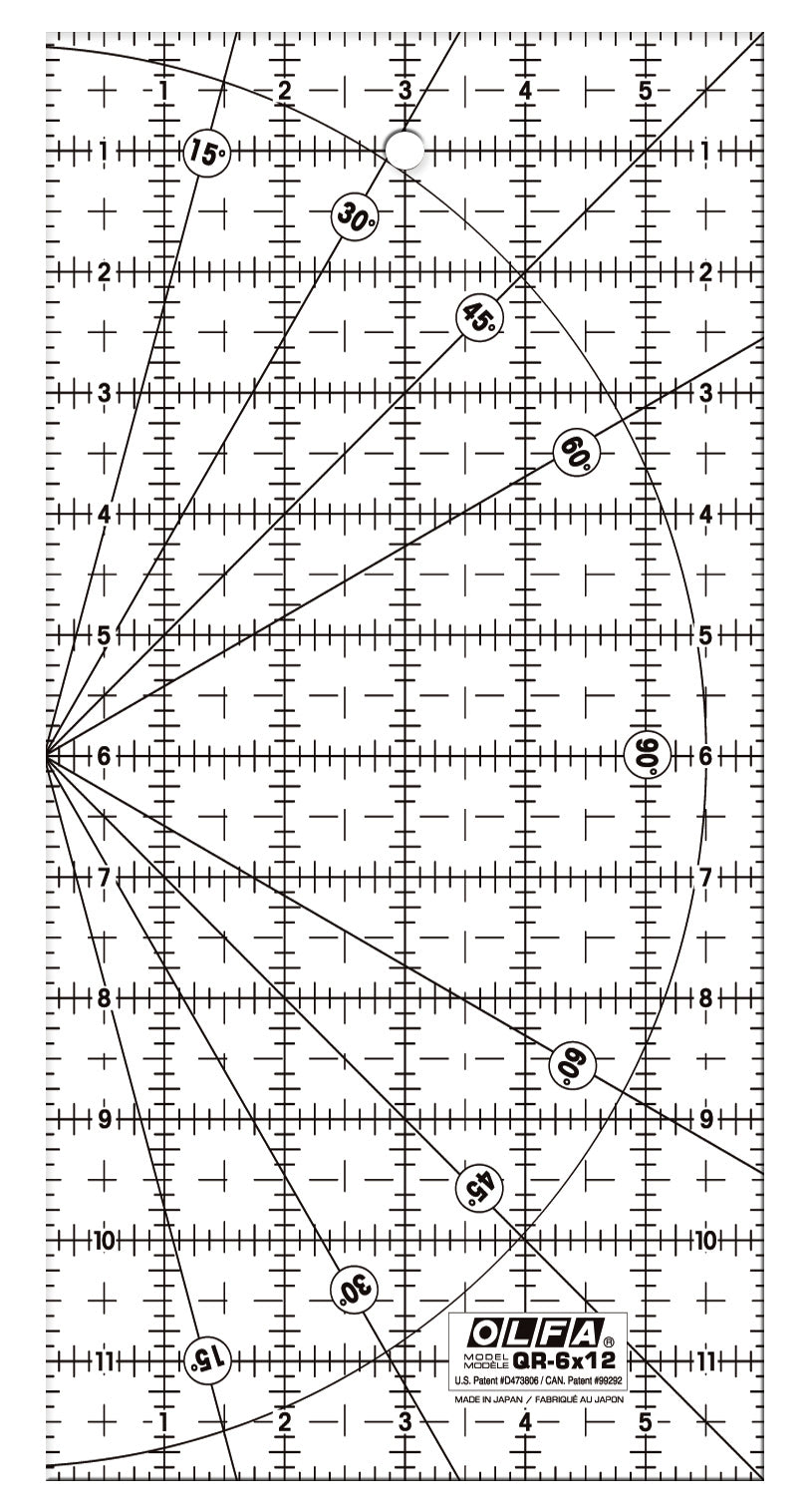 olfa-qr-6x12-6-x-12-frosted-acrylic-quilting-ruler image 1