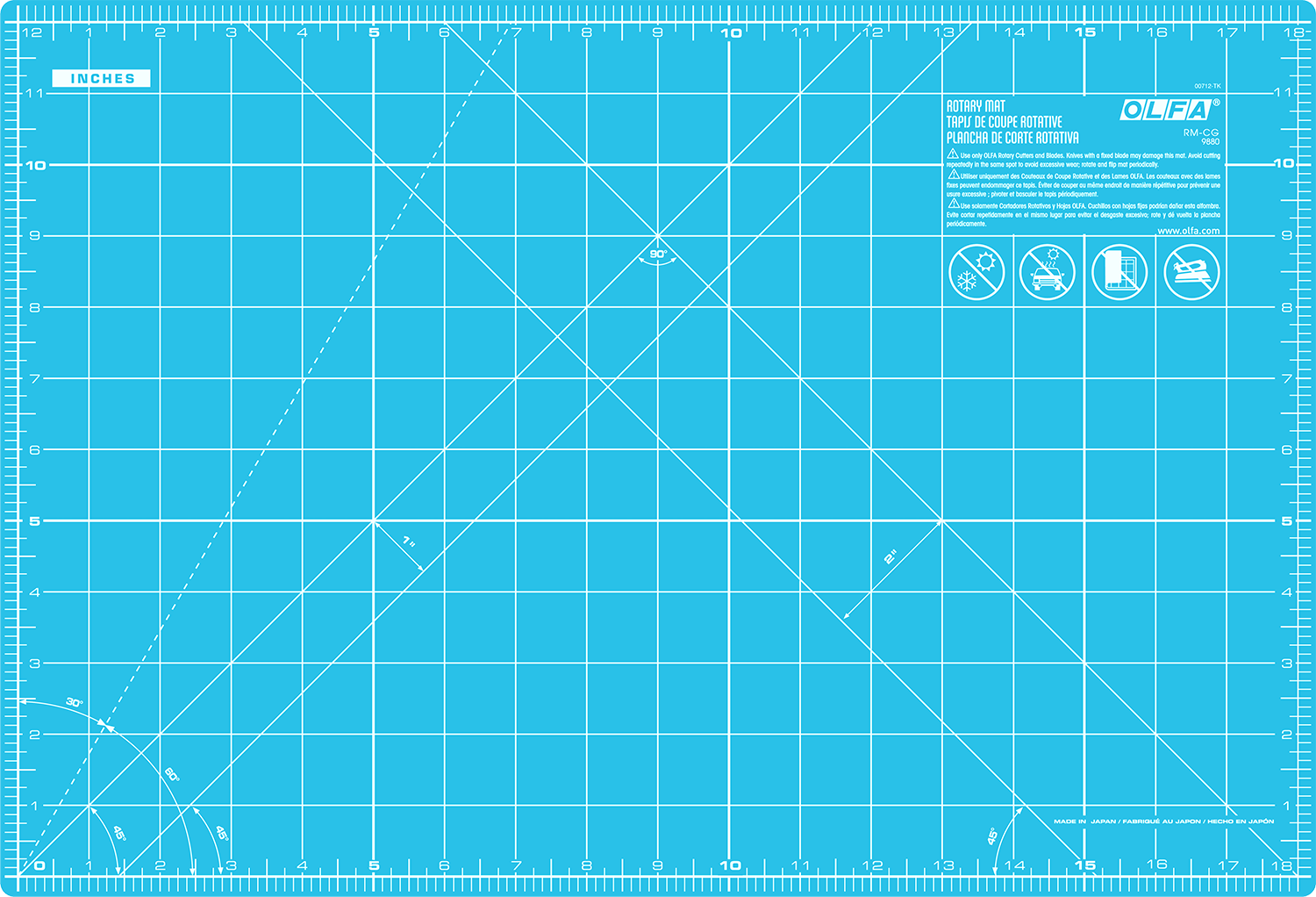 olfa-rm-cg-aqa-12-x-18-double-sided-self-healing-rotary-cutting-mat-aqua image 1