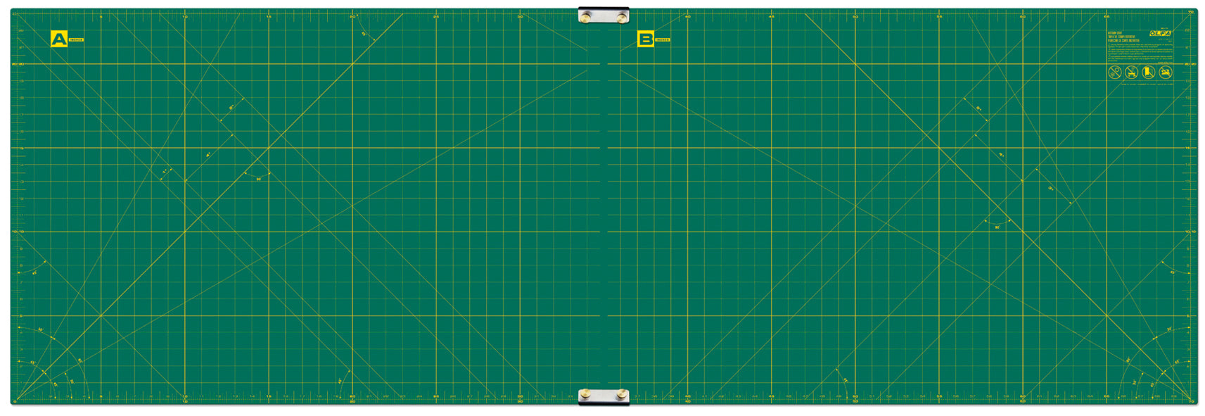 olfa-rm-clips-2-23-x-70-continuous-grid-rotary-mat-set-double-sided-self-healing image 1