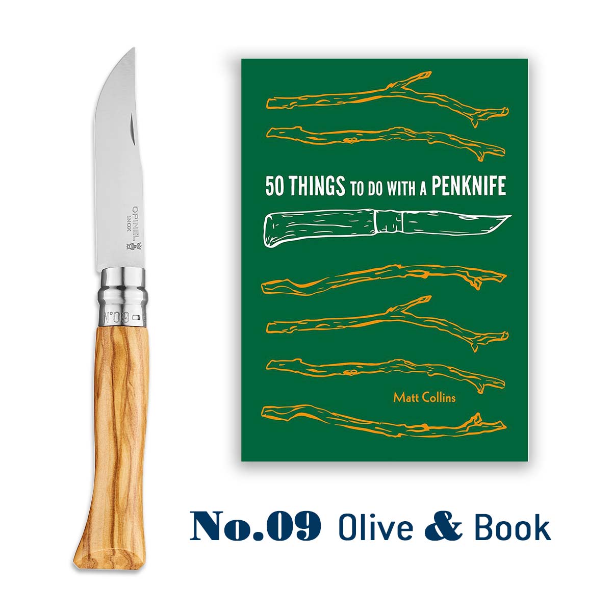 opinel-craftsman-kit-no-09-wood-handle-folding-pocket-knife-with-walnut-olive-or image 3