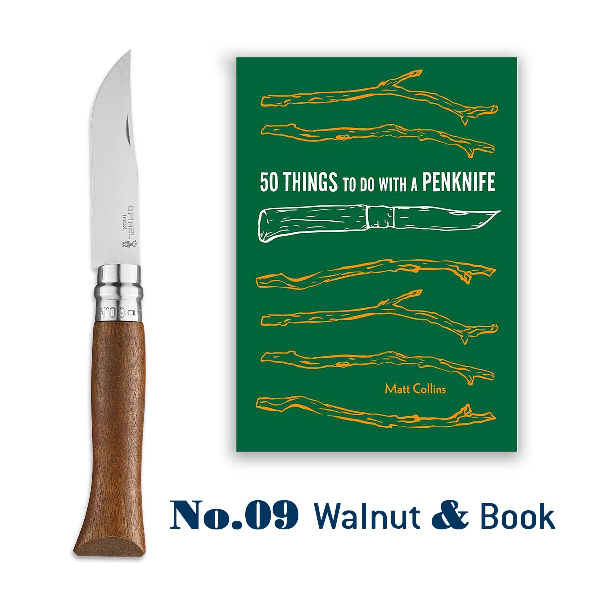 opinel-craftsman-kit-no-09-wood-handle-folding-pocket-knife-with-walnut-olive-or image 4