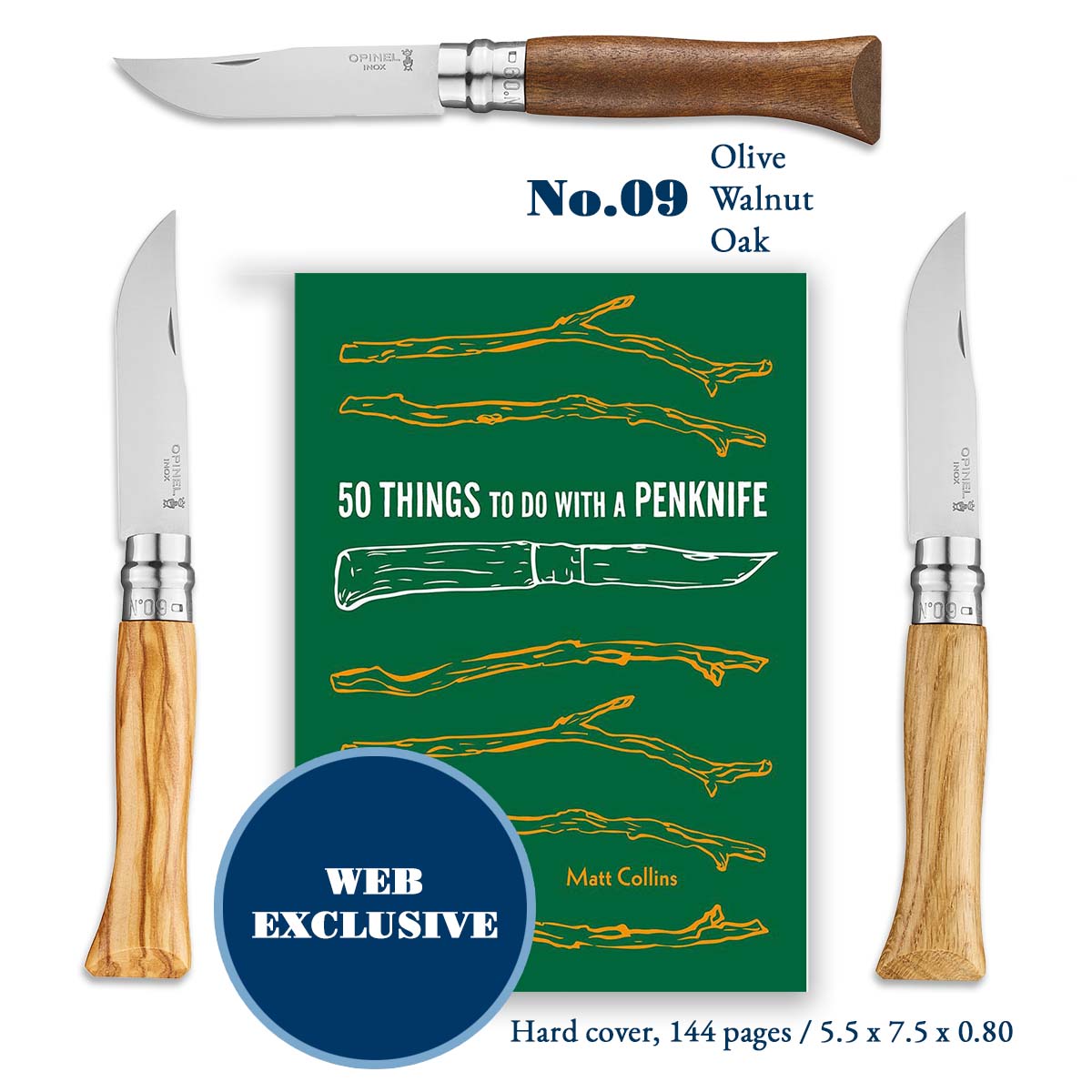 opinel-craftsman-kit-no-09-wood-handle-folding-pocket-knife-with-walnut-olive-or image 1