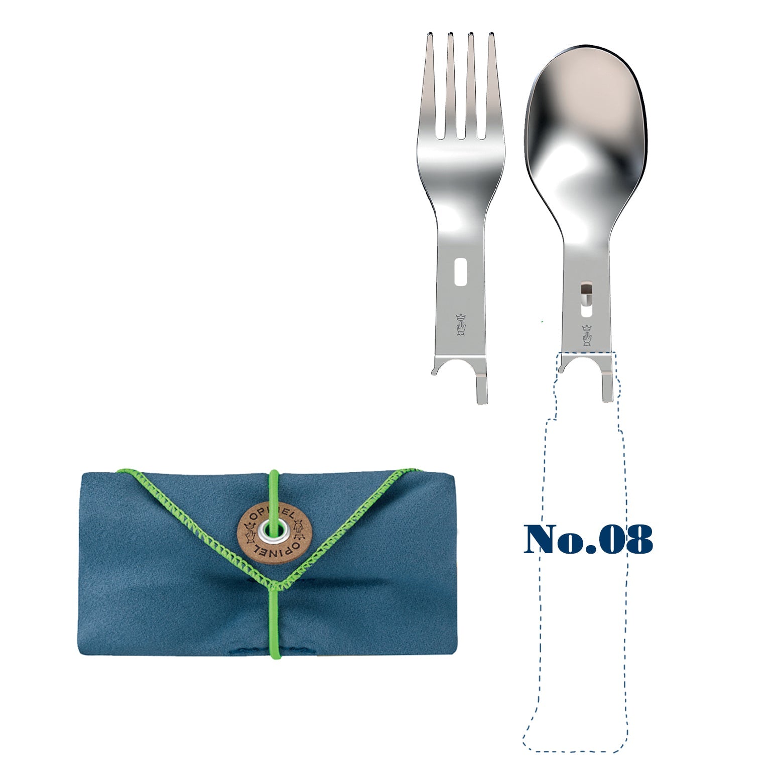 opinel-picnic-cutlery-insert-set-fork-and-spoon-inserts-for-no-08-folding-knife- image 2