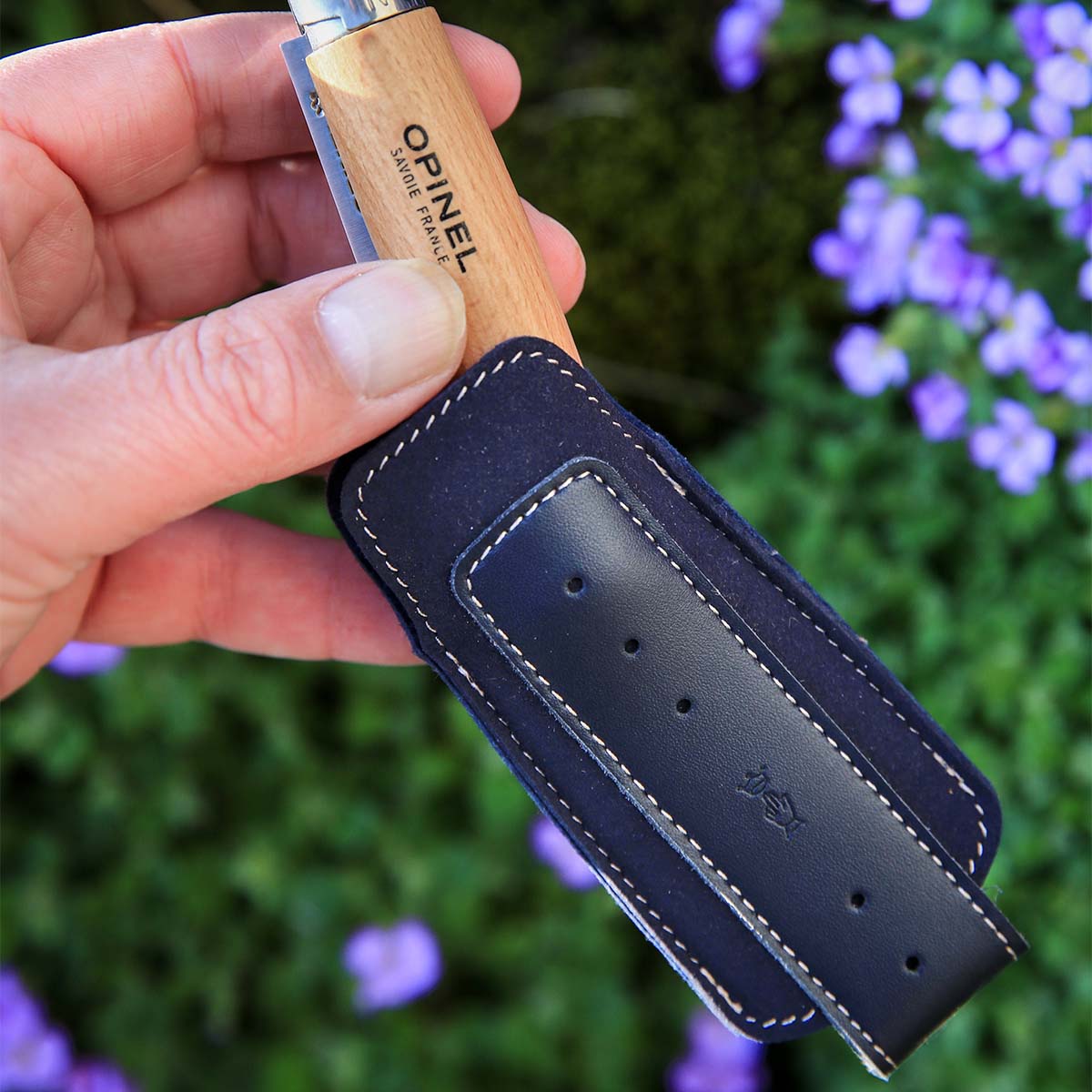opinel-pocket-knife-sleeve-synthetic-leather-protective-carry-pouch-blue image 3