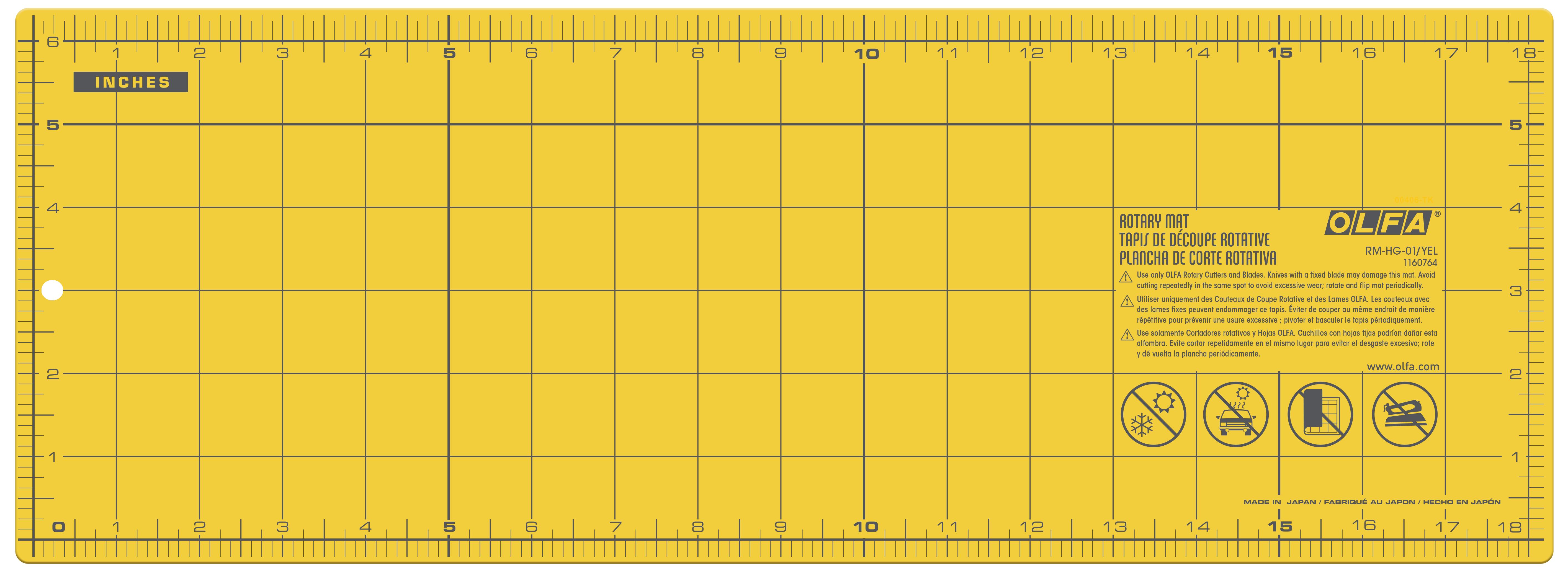 olfa-rm-hg-01-yel-6-x-18-yellow-double-sided-self-healing-rotary-mat image 1