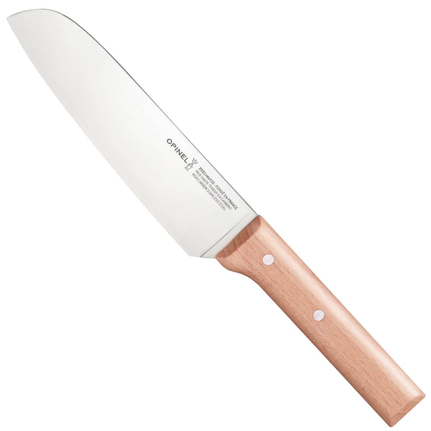 opinel-santoku-knife-7-parallele-rigid-stainless-blade-with-pefc-wood-handle-for image 1