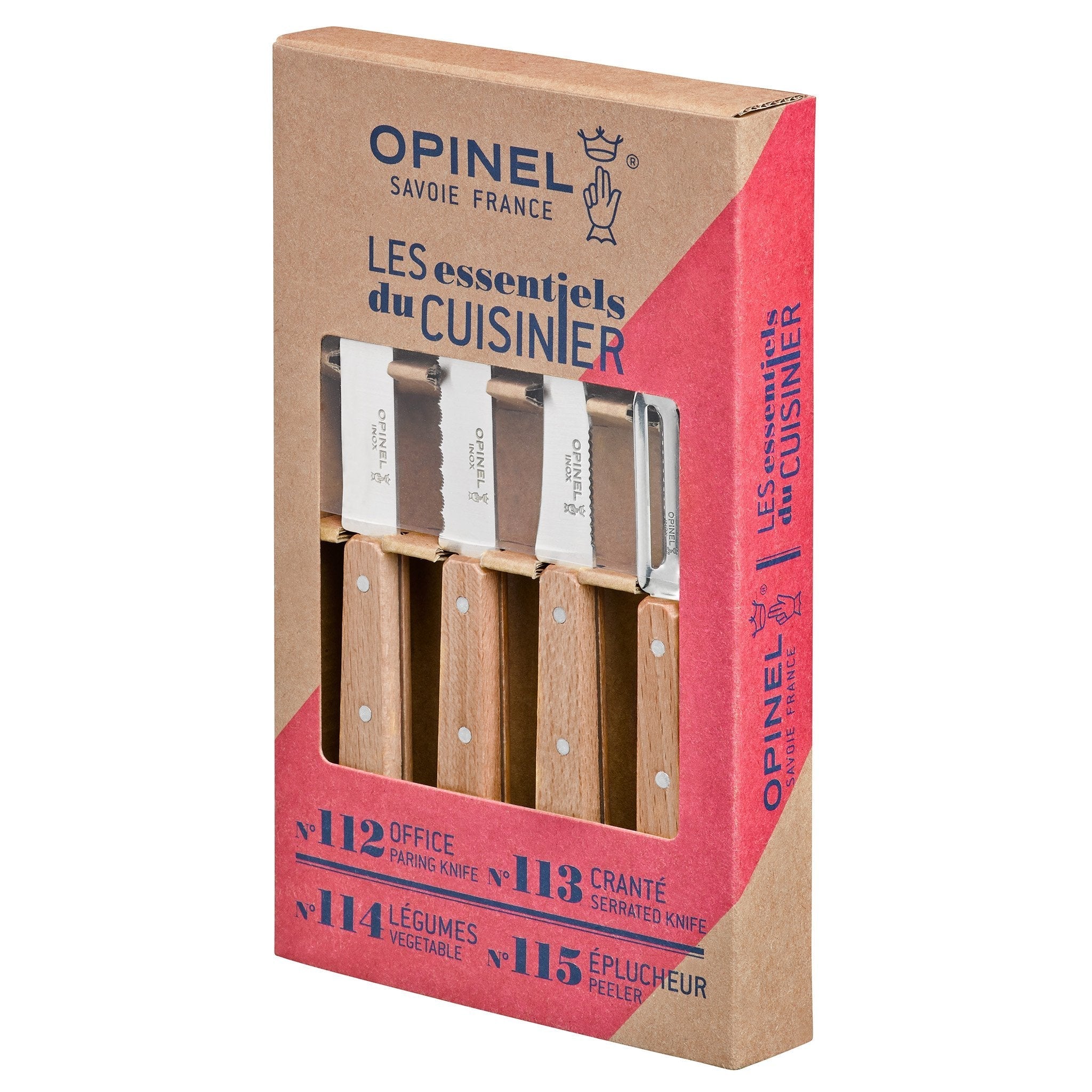opinel-essential-small-kitchen-knife-set-4-piece-paring-vegetable-serrated-parin image 2