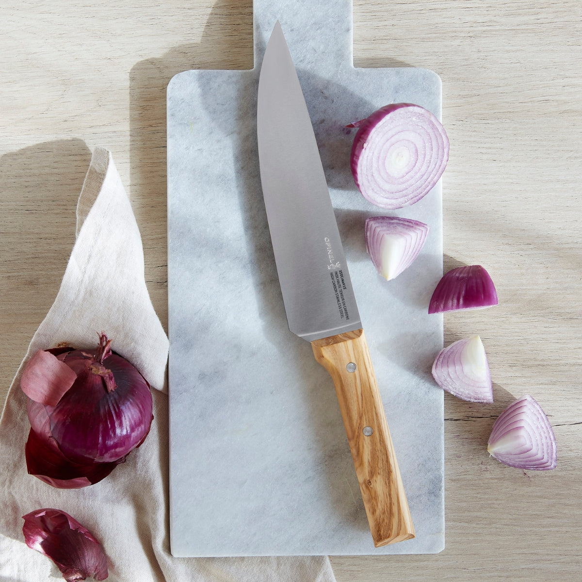 opinel-parallele-trio-chef-knife-set-olive-wood-handles-3-piece-gift-box image 6