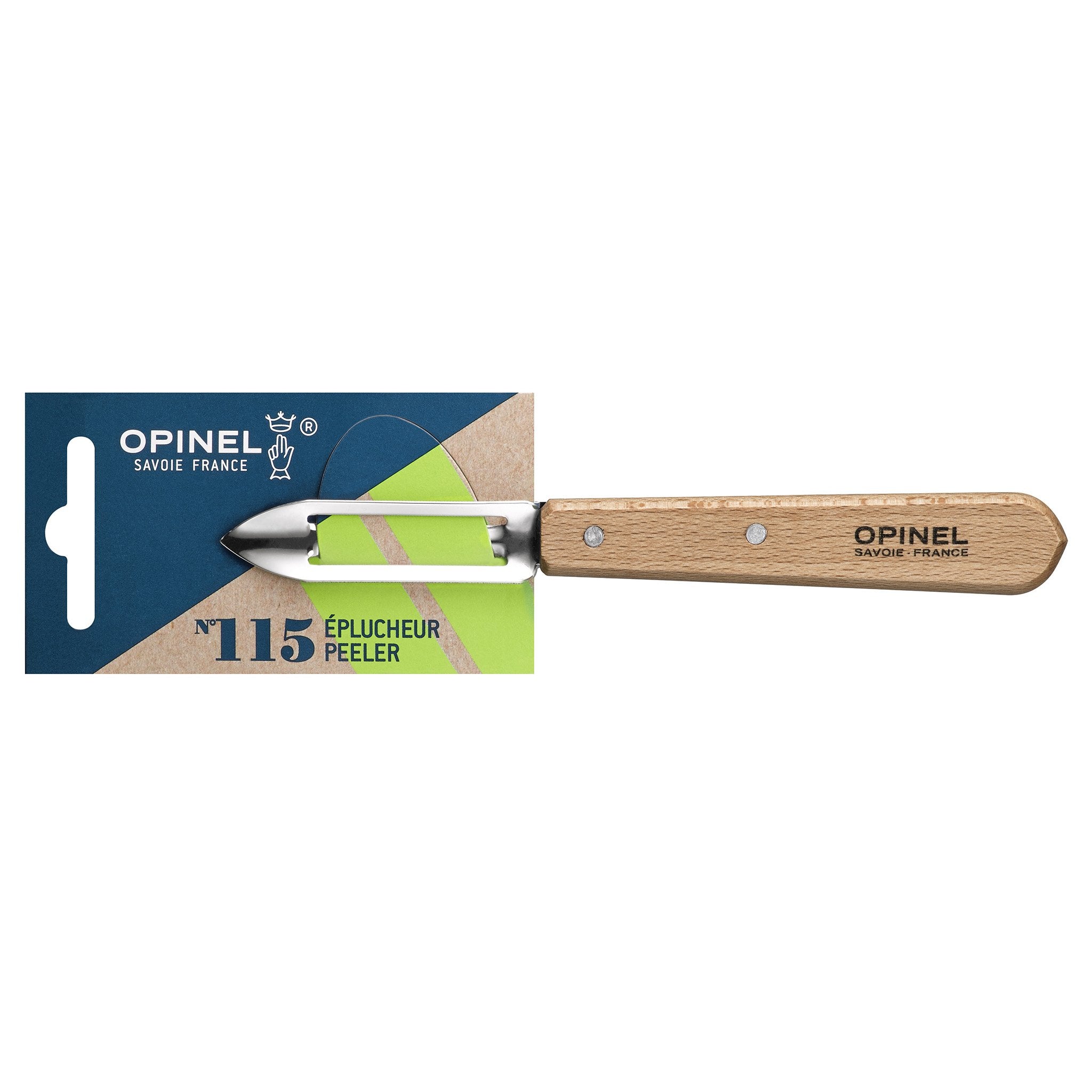 opinel-wood-peeler-essential-with-stationary-blade-and-colored-hornbeam-handle image 1