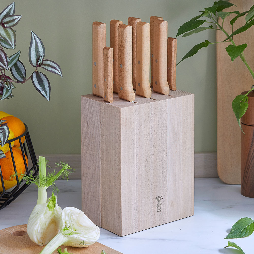 opinel-9-slot-wooden-knife-block-made-in-italy-european-beech-wood-fits-parall-l image 7